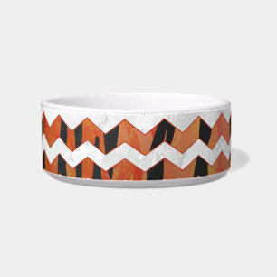 Chevron Tiger Hot orange and Black Print Bowl