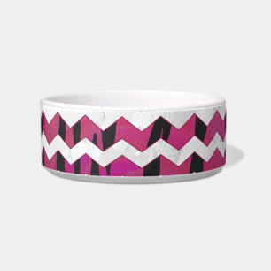 Chevron Tiger Hot Pink and Black Print Bowl