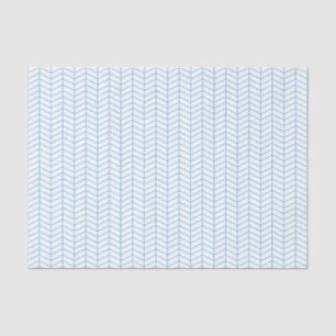 Chevron Tissue Paper - Light Blue on White