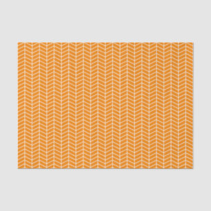 Chevron Tissue Paper - White on Orange