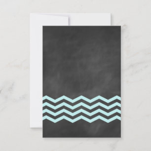 Chevron Turquoise Chalkboard RSVP. RSVP Card