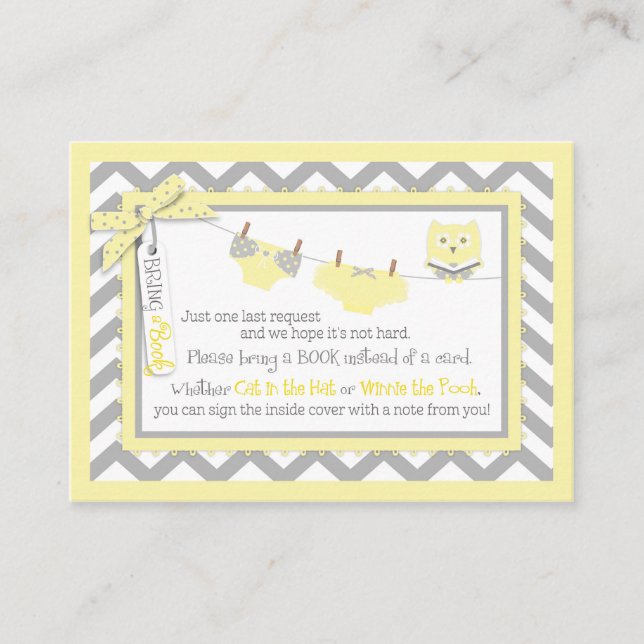 Chevron Tutu Diaper Jumper Owl Bring a Book Card (Front)