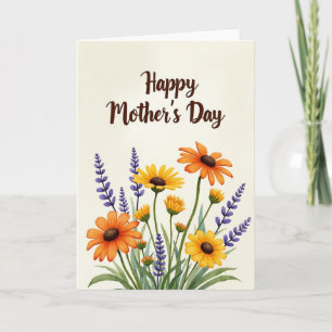 Chevron Watercolor Bouquet Card