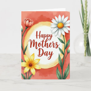 Chevron Watercolor Mum Card