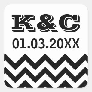 Chevron Wedding Favour Stickers