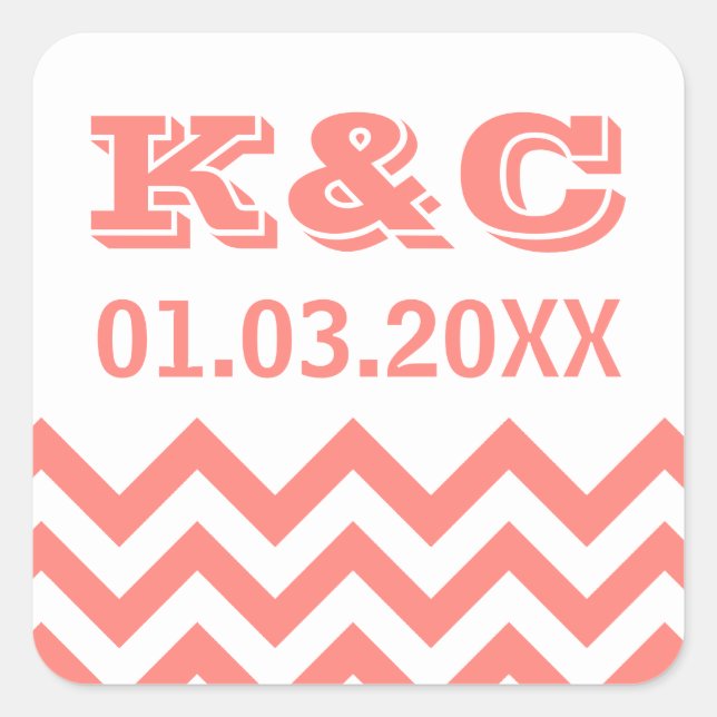 Chevron Wedding Favour Stickers (Front)