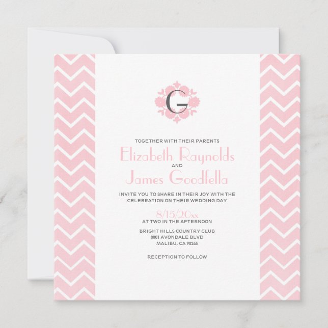 Chevron Wedding Invitations (Front)
