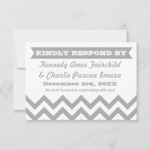 Chevron Wedding RSVP Cards