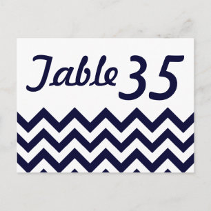 Chevron Wedding Table Number Cards