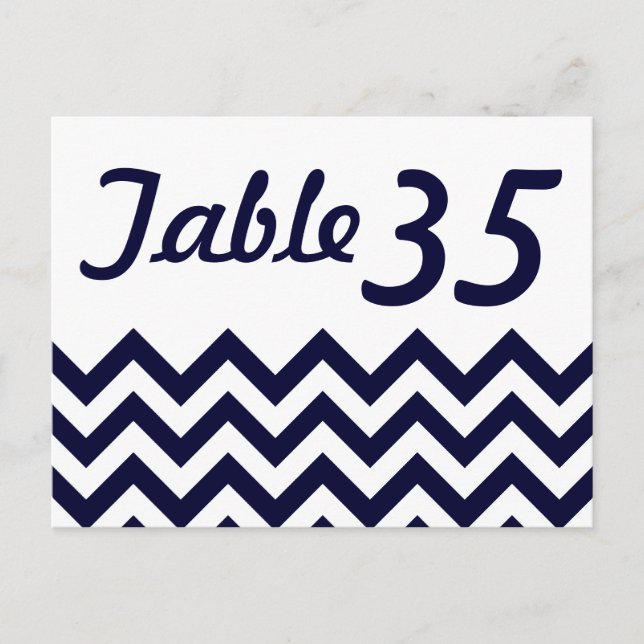 Chevron Wedding Table Number Cards (Front)