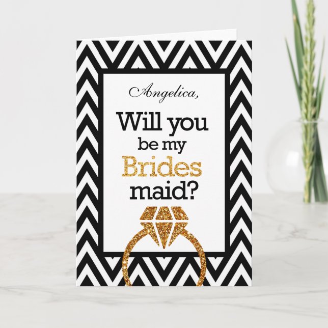 Chevron Will You Be My Bridesmaid Invitation (Front)