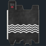 Chevron Wine Box. Wine Box<br><div class="desc">Trendy white chevrons on a chalkboard background decorates this fun wine box.</div>