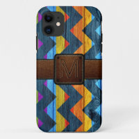 Chevron Wood Brown Leather Look #3
