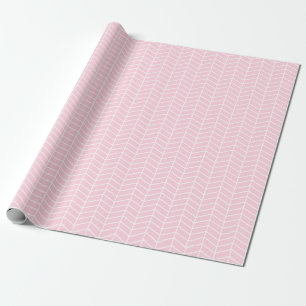 Chevron Wrapping Paper - White on Light Pink
