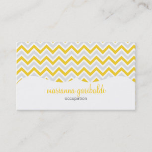 Chevron Yellow and Modern Profissional Business Card