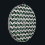 Chevron Zebra Black and Green Print Dartboard<br><div class="desc">Emerald Green and Black Zebra Animal Print Pattern on electronics, accessories, and trendy gifts brought to you by Imagine That! Design feature our bold animal striped pattern in black and vibrant green. Perfect gift for fashion conscious zebra animal lovers. Our stylish glitzy zebra print makes a glamourous gift for anyone...</div>