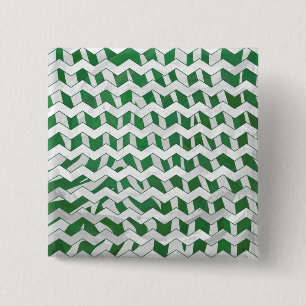 Chevron Zebra Green and White Print 15 Cm Square Badge