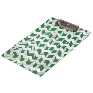 Chevron Zebra Green and White Print Clipboard