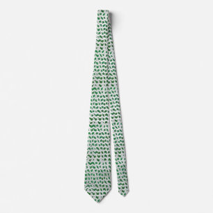Chevron Zebra Green and White Print Tie