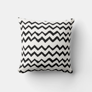 Chevron / Zig Zag Lines Black and White Cushion