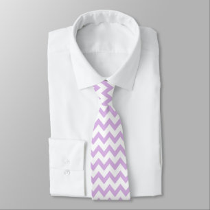 Chevron Zig Zag Pattern Chic Lilac White Scandi   Tie