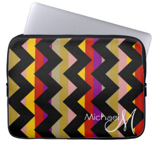 Chevron Zigzag Custom Monogram 2 Laptop Sleeve