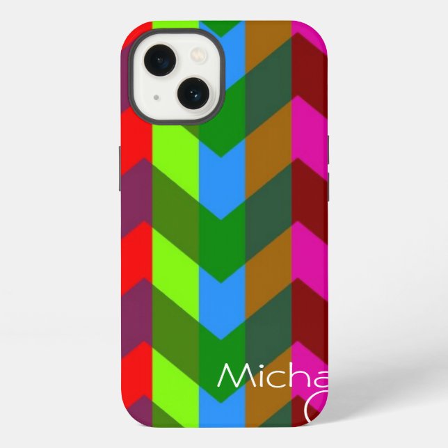 Chevron Zigzag Custom Monogram 3 iPhone Case (Back)