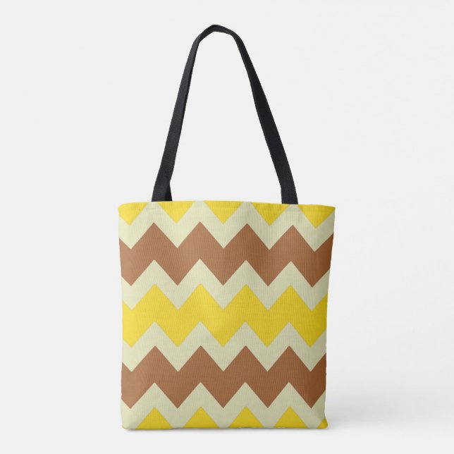 Chevron zigzag design in natural colours tote bag (Back)