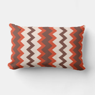 Chevron zigzag design natural red pink brown lumbar cushion