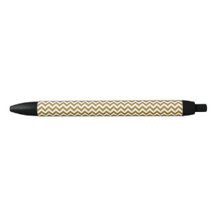 Chevron Zigzag Lines Drab Black Ink Pen