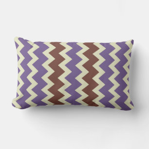Chevron zigzag pale green bright purple brown lumbar cushion