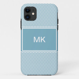 Chevron ZigZag Pattern Blue iPhone 11 Case