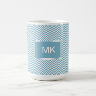 Chevron ZigZag Pattern Blue Coffee Mug