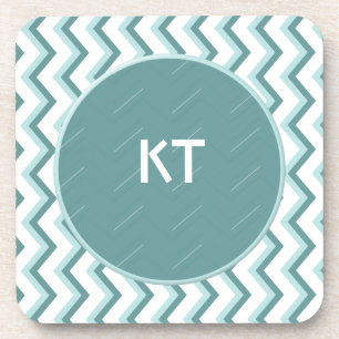 Chevron ZigZag Pattern in Mint Green Coaster
