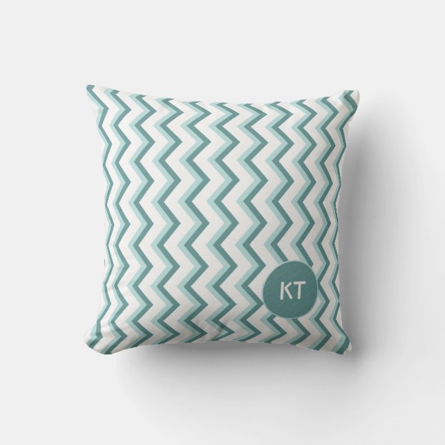 Chevron ZigZag Pattern in Mint Green Cushion (Front)