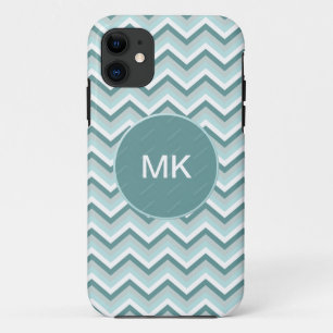 Chevron ZigZag Pattern in Mint Green - Customised iPhone 11 Case