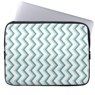 Chevron ZigZag Pattern in Mint Green Laptop Sleeve