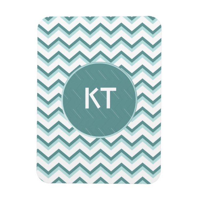 Chevron ZigZag Pattern in Mint Green Magnet (Vertical)