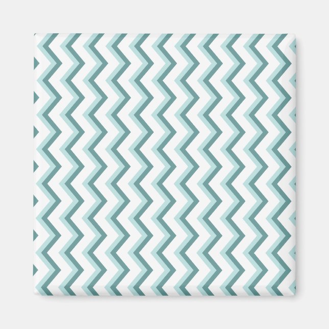 Chevron ZigZag Pattern in Mint Green Magnet (Front)