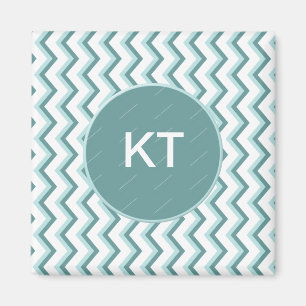 Chevron ZigZag Pattern in Mint Green Magnet
