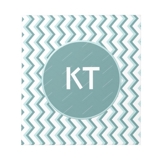 Chevron ZigZag Pattern in Mint Green Notepad (Front)