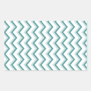 Chevron ZigZag Pattern in Mint Green Rectangular Sticker