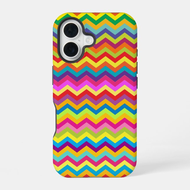 Chevron zigzag pattern multi-coloured iPhone 6 cas 16 Case (Back)