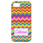 Chevron zigzag pattern multi-coloured iphone case