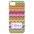 Chevron zigzag pattern multi-coloured iphone case