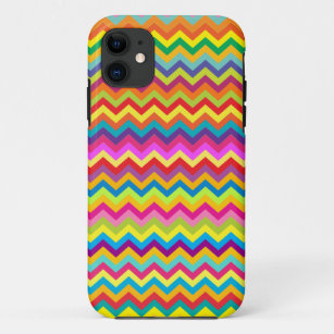 Chevron zigzag pattern multi-coloured iphone case