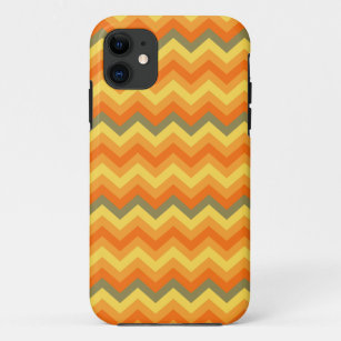 Chevron zigzag pattern orange yellow  iPhone 11 case
