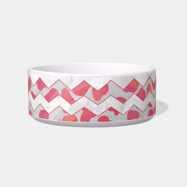 ChevronDalmatian Pink and White Bowl (Right)