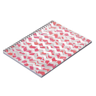 ChevronDalmatian Pink and White Notebook