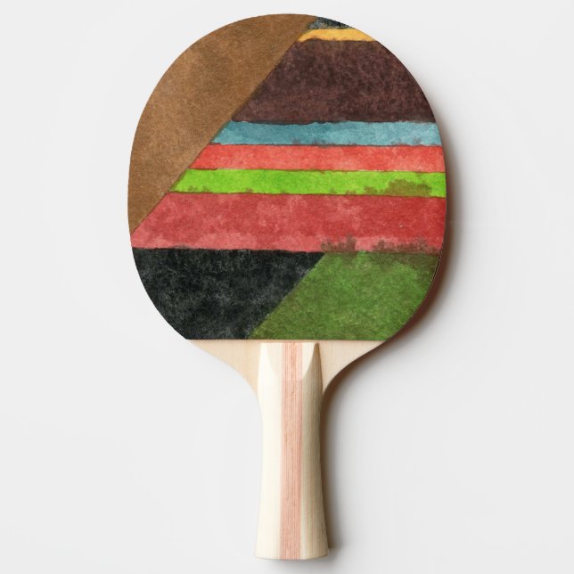 "Chevrons" Abstract Design Ping Pong Paddle (Back)